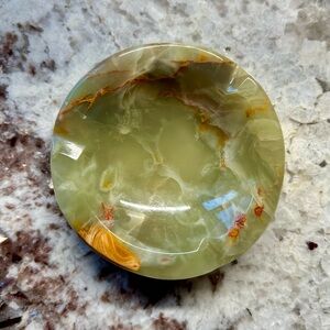 Green and Orange Decorative Stone Bowl